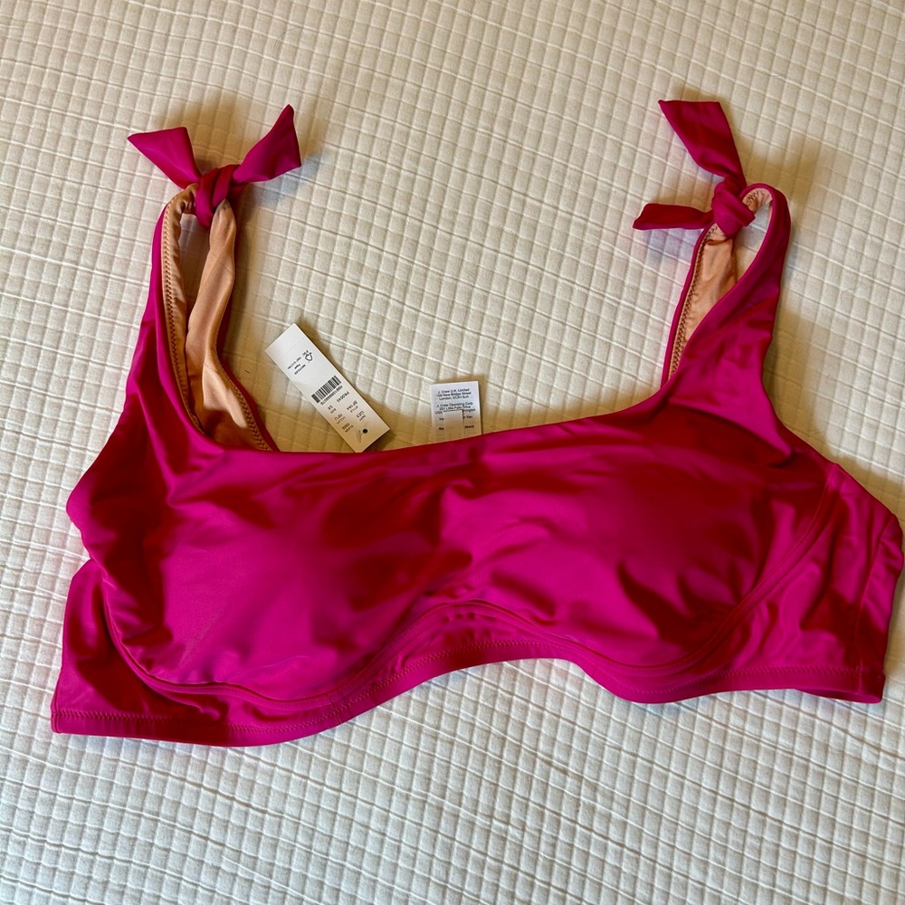 NWT J.Crew Tie Shoulder Scoop Neck Bikini Top - Picture 4 of 4